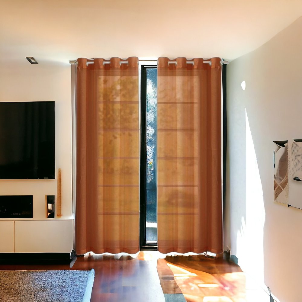 Set of Two 84" Rust Solid Modern Window Panels