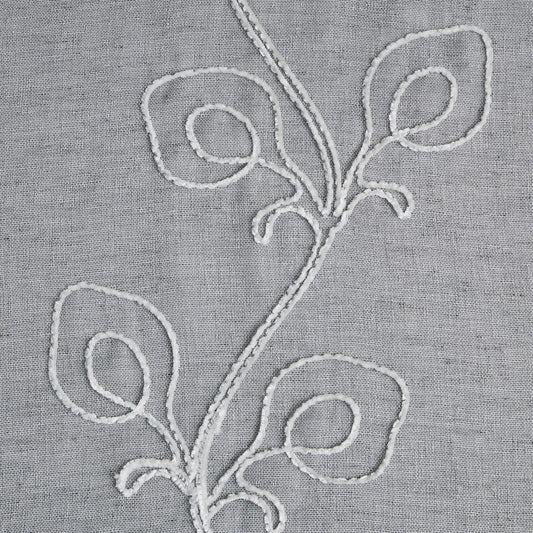 Set of Two 84" Silver Boho Embroidered Window Panels