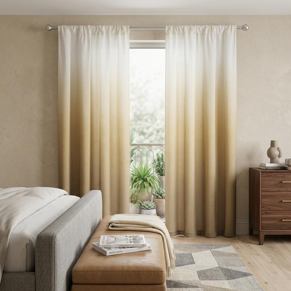 Set of Two 84" Gold Ombre Shades Window Panels