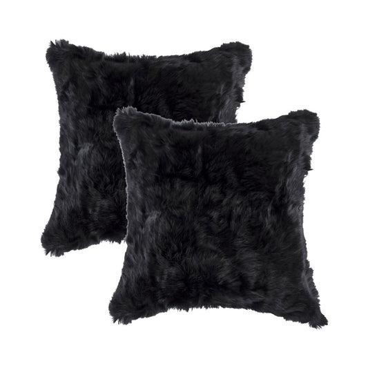 Set of Two 18" Black Throw Pillows