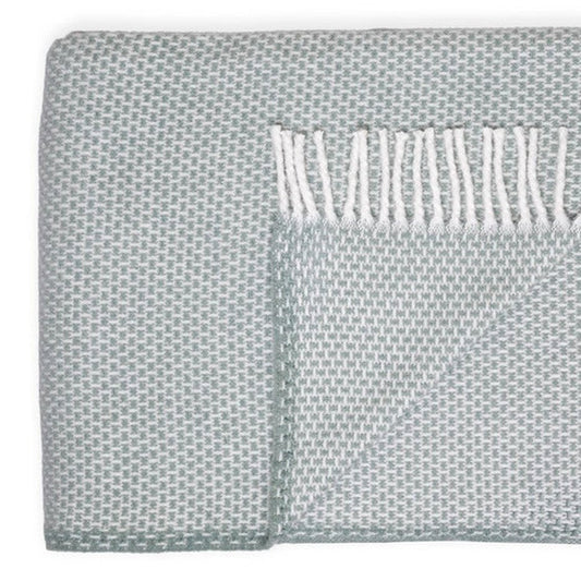 55" X 70" Sage Cotton Blend Woven Throw Blanket