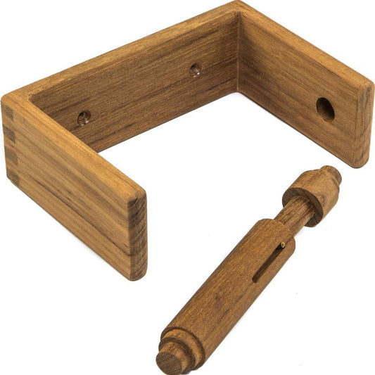 Traditional Solid Teak Wall Mount Toilet Paper Holder