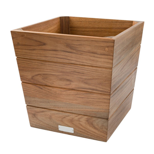 12" Brown Wood Indoor Outdoor Square Planter Box
