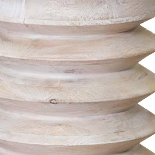 18" Brown Solid Wood Round End Table