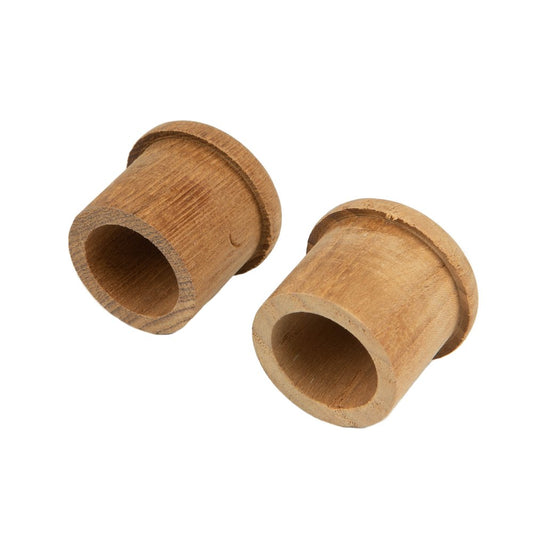 Set of Two Brown Wood Round Open Circle Drawer Pull Knobs