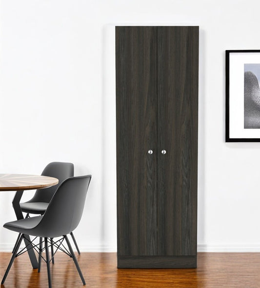 71" Dark Brown Wood Pantry Or Storage Closet