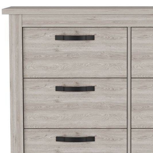 47" Gray Wood Six Drawer Double Dresser
