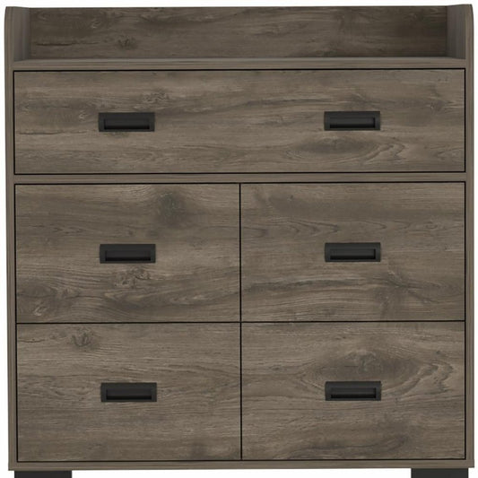 33" White Five Drawer Dresser