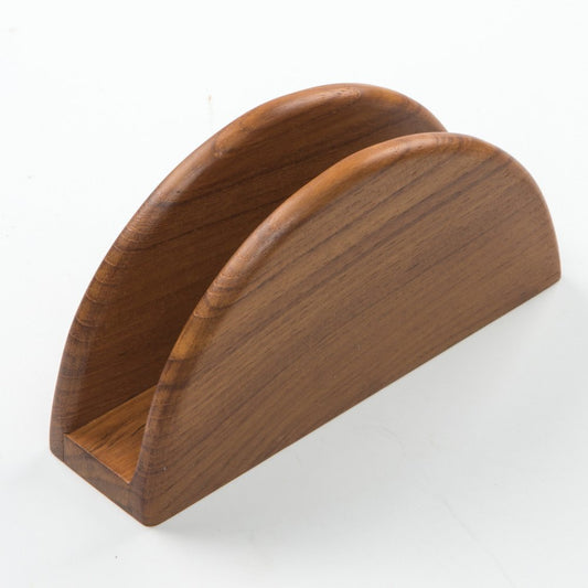 6" Brown Solid Wood Napkin Holder