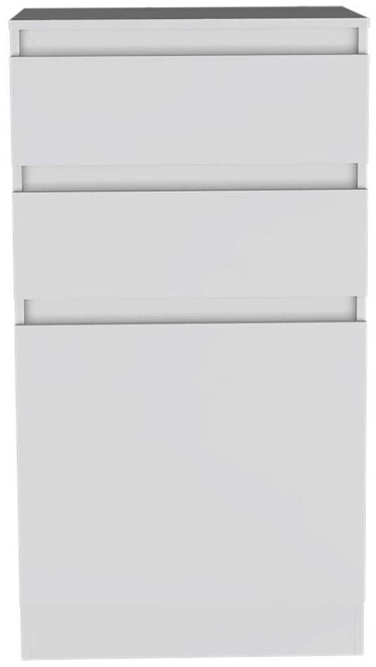 23" White Wood Two Drawer Dresser