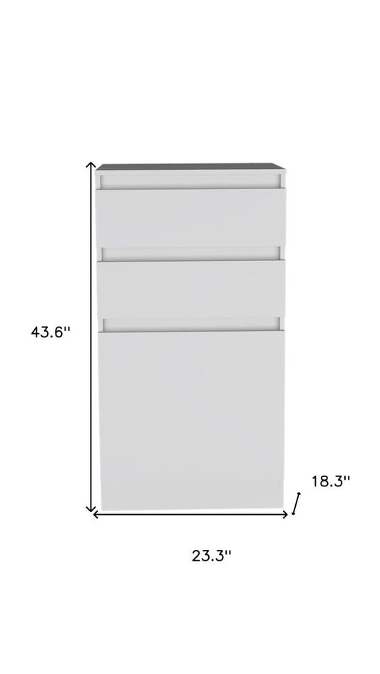 23" White Wood Two Drawer Dresser