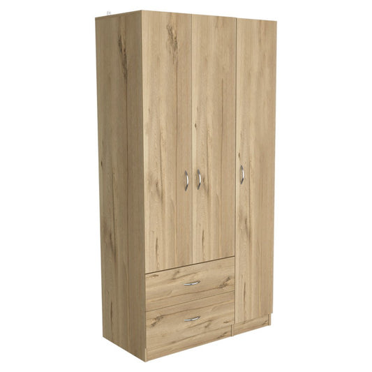 71" Gray And White Wood Two Drawer Combo Dresser