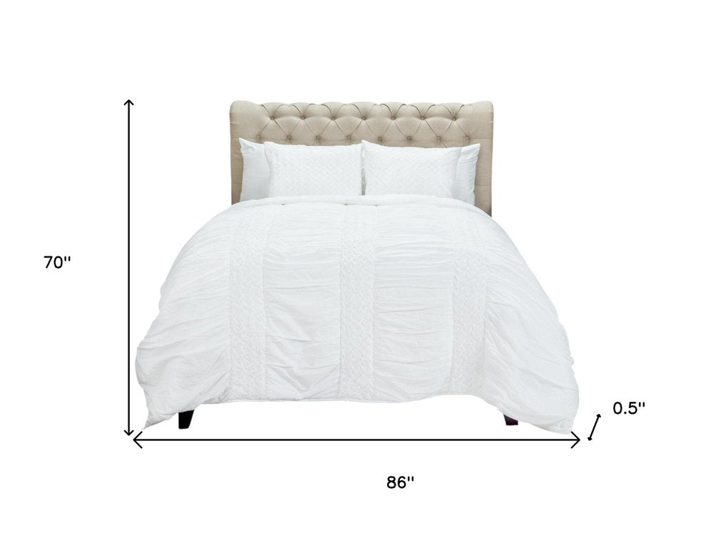 White Geometric Twin Quilt