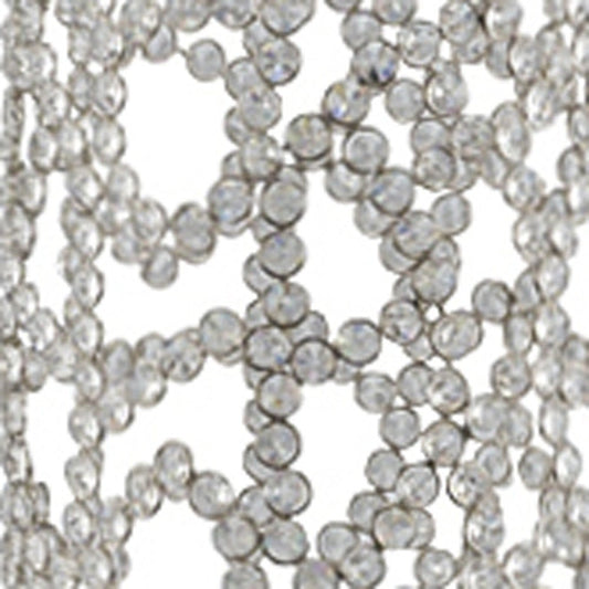 47" Silver Oval Crystal Glass Floor Vase With Faux Crystals