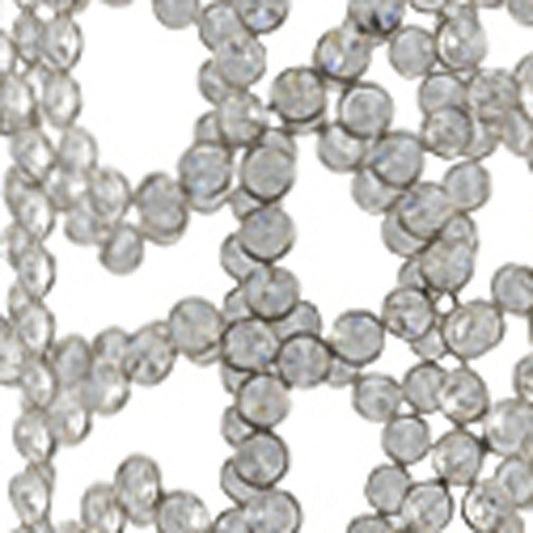 47" Silver Oval Crystal Glass Floor Vase With Faux Crystals