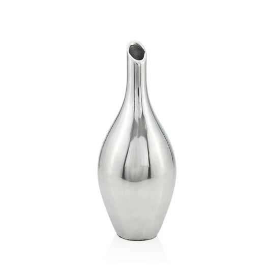 16" Silver Bud Aluminum Table Vase