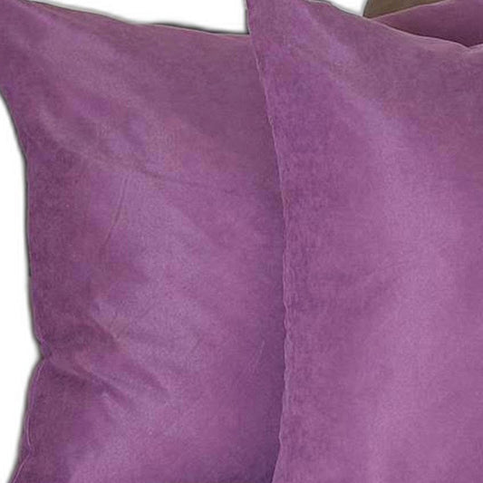 Set of Two 22" Purple Fabric Throw Pillow Covers