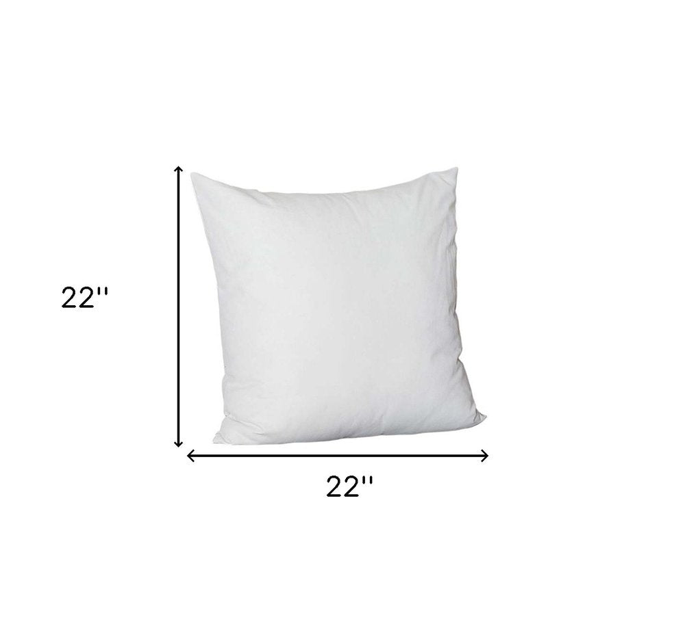 Set Of Four 22" X 22" White Polyester Zippered Pillow Cover