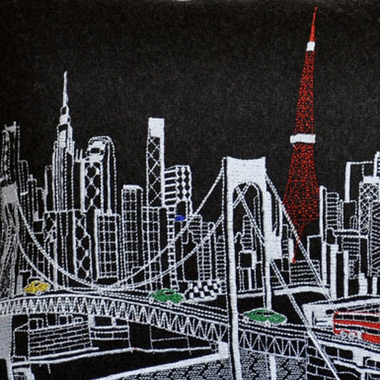 14" X 24" Black Gray and White Hometown Pride Wool Lumbar Throw Pillow