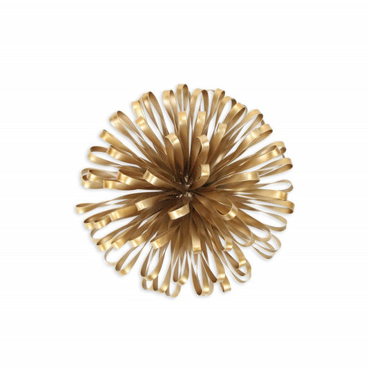 5" Gold Metal Abstract Hand Painted Sculpture