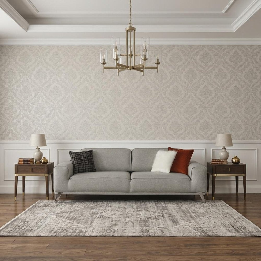 90" Light Gray Linen Sleeper Sofa With Toss Pillows