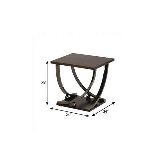23" Black and Brown End Table