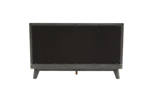 Gray Wood And Linen Queen Bed Frame