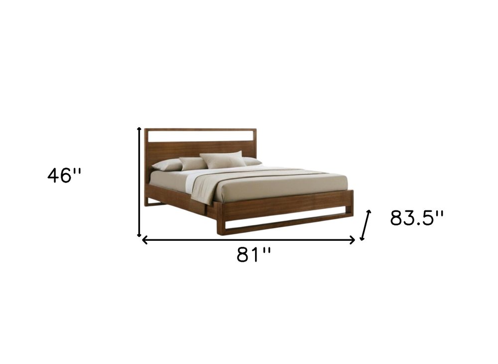 Brown Wood King Bed Frame