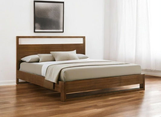 Brown Wood King Bed Frame