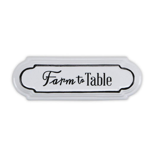 5" X 14" Black and White Farm To Table Metal Wall Decor