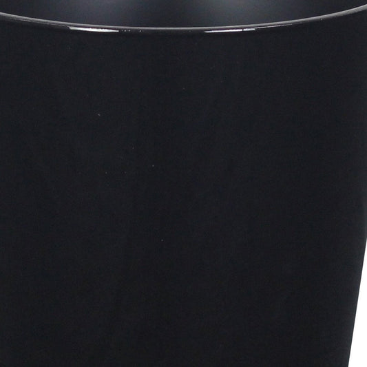 7" Black Recycled Plastic Indoor Outdoor Round Pot Planter