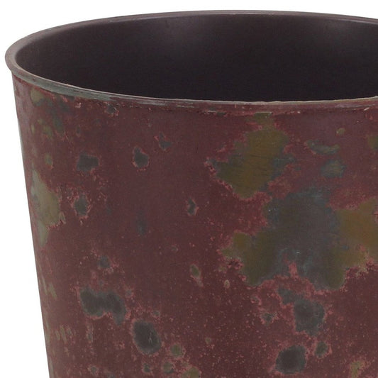 7" Red Recycled Plastic Indoor Outdoor Round Pot Planter