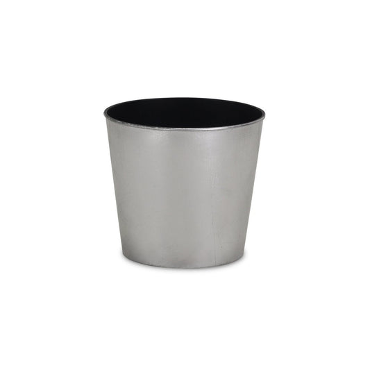 7" Silver Recycled Plastic Indoor Outdoor Round Pot Planter