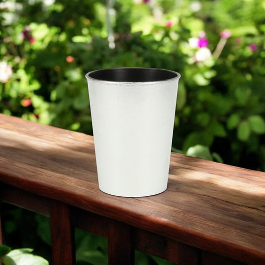 5" Silver Recycled Plastic Indoor Outdoor Round Pot Planter