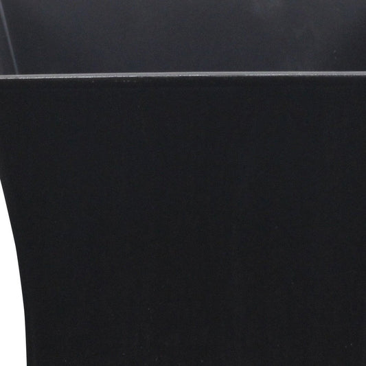 7" Black Recycled Plastic Indoor Outdoor Square Pot Planter