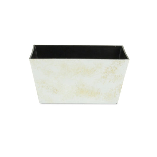 8" Cream Recycled Plastic Indoor Outdoor Rectangular Planter Box