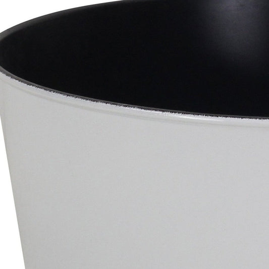 12" White Recycled Plastic Indoor Outdoor Round Pot Planter