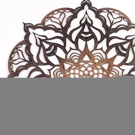 Black And Copper Solid Wood Geometric Mandala Wall Decor