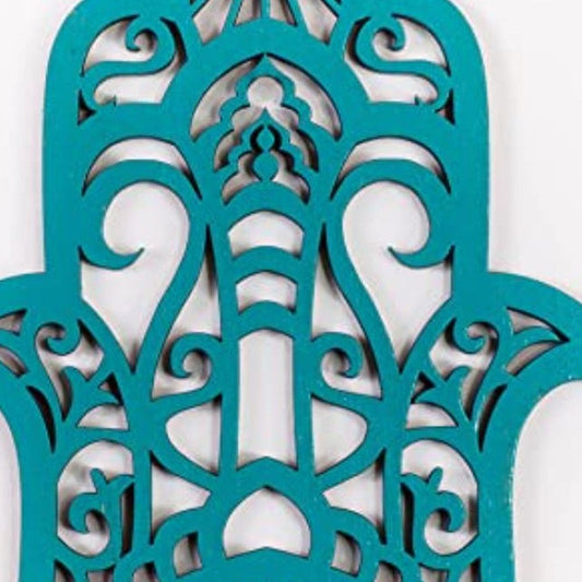 10" X 6" Turquoise Solid Wood Hanging Wall Decor