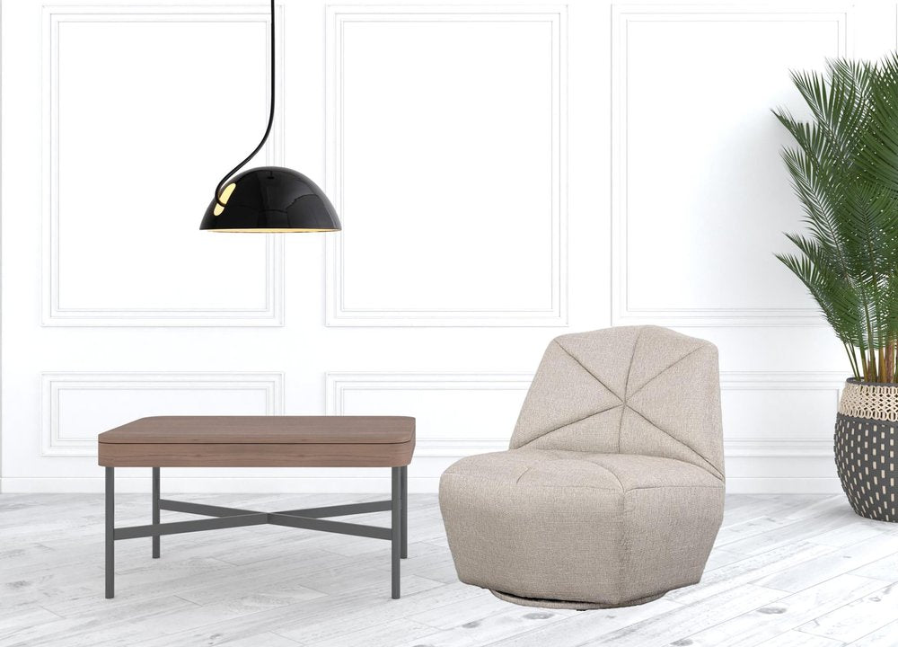 31" Gray Upholstered Lounge Chair