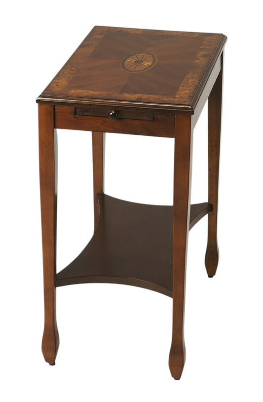25" Wood Brown End Table With Shelf