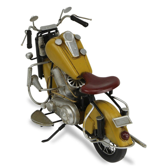 8" Yellow And Black Metal Hand Painted Motorcycle Model Motorcycle