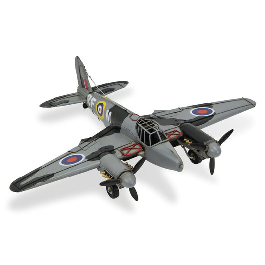 4" Black and Gray Metal Hand Painted Model Airplane Tabletop Sculpture