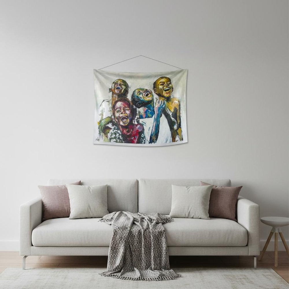 Julio Happy Kids Unframed Tapestry Wall Art