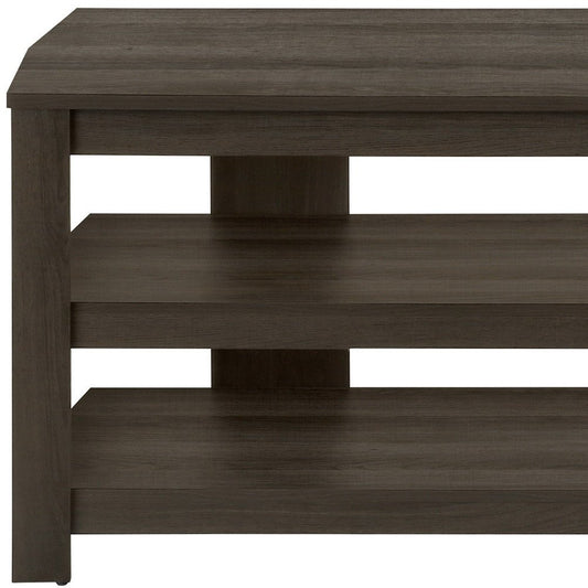 42" Brown Wood Open Shelving TV Stand