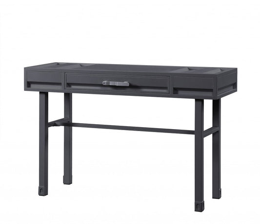 47" Gunmetal Iron And Wood Vanity Table