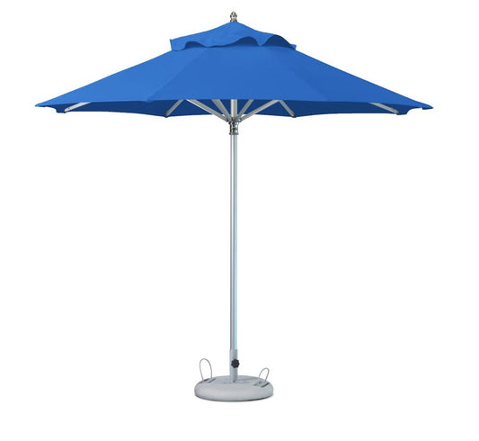 10' Blue Polyester Round Tilt Cantilever Patio Umbrella with Stand