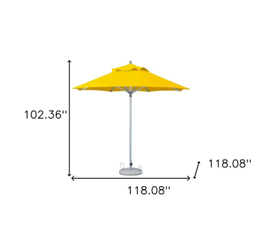 10' Yellow Polyester Round Tilt Cantilever Patio Umbrella with Stand