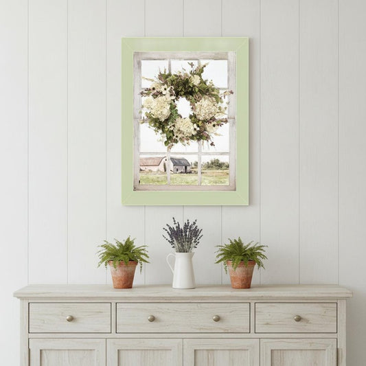 Pleasant View Light Green Framed Print Wall Art