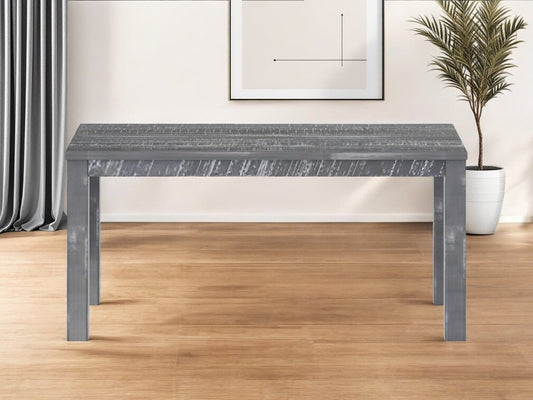 63" Gray Solid Wood Dining Table